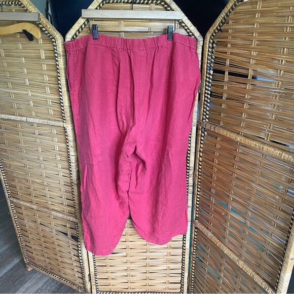 J. Jill love linen 100% linen plus size Women's Red Capri pant 2X comfortable - Picture 6 of 10
